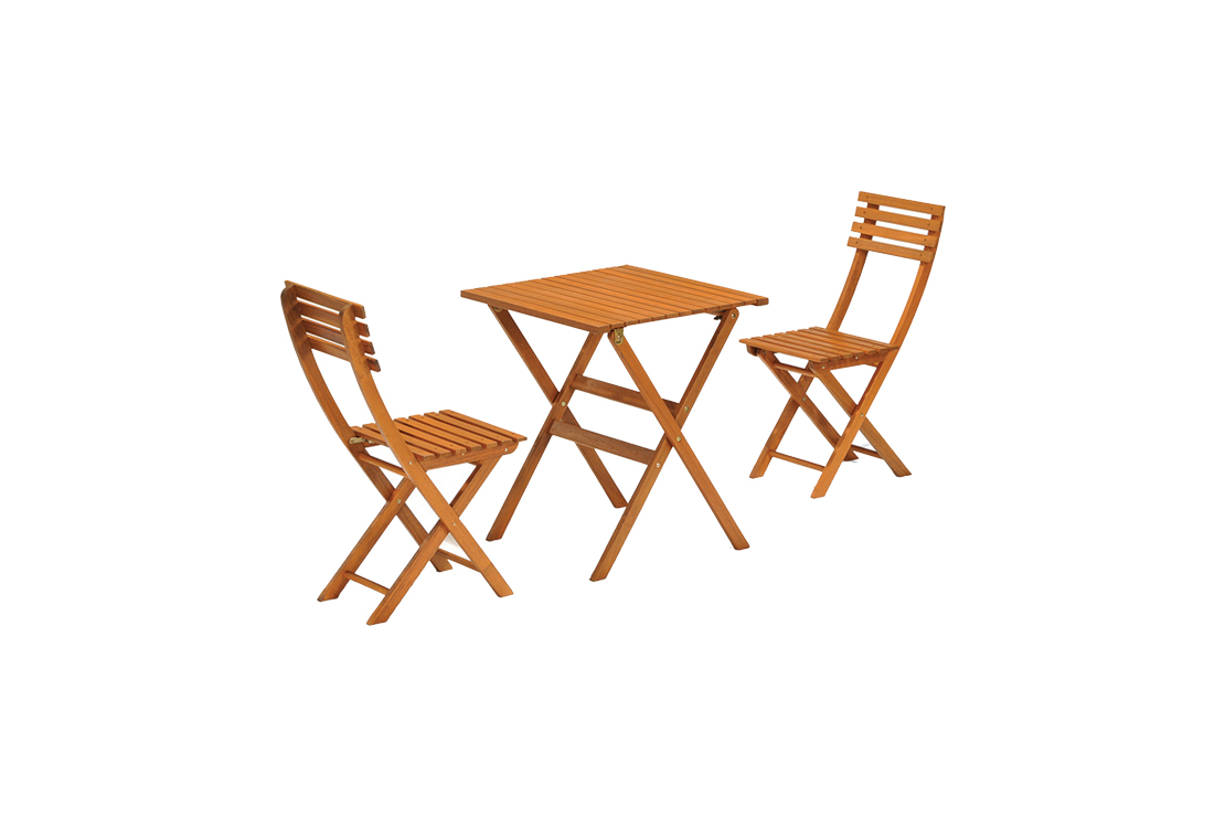 Bistro set sto + 2 stolice – drveni 